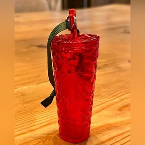Starbucks Ruby Red Textured Tumbler Ornament